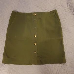 Lauren by Ralph Lauren Olive Button-Up Skirt